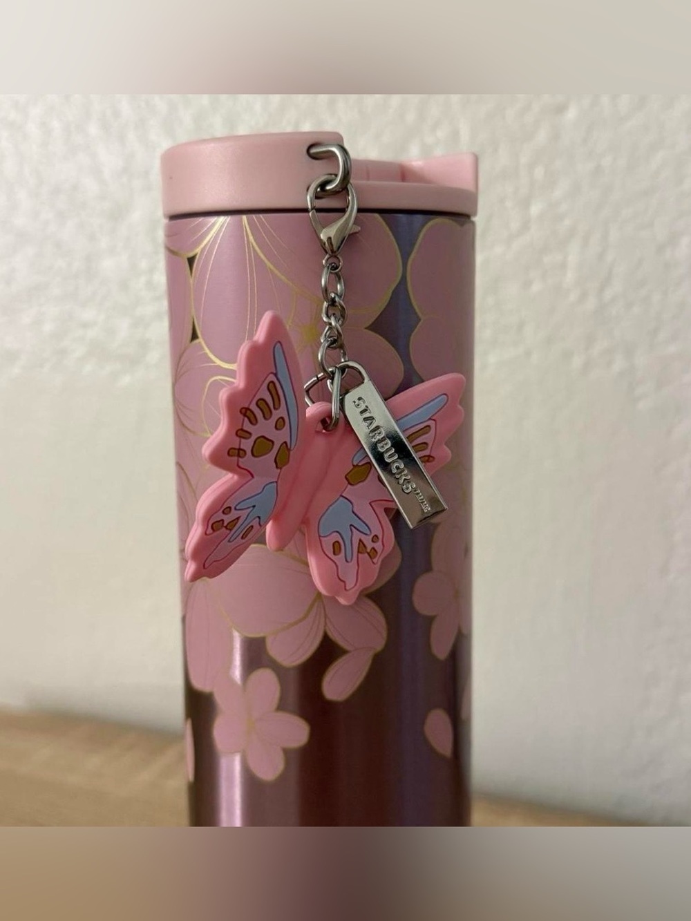 Limited Edition 2025 Starbucks Cherry Blossom Pink Butterfly Tumbler 16oz - Picture 4 of 7